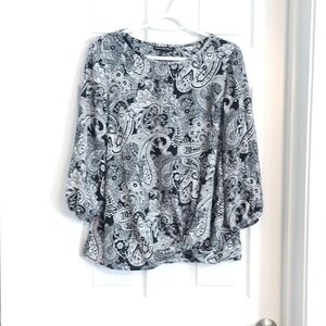Sara Michelle Monochrome Paisley Blouse